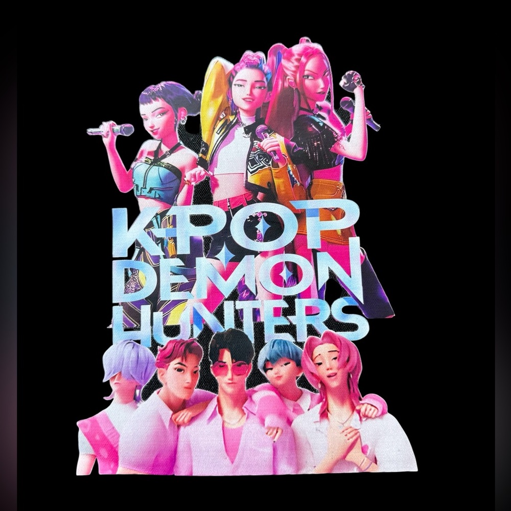 Kpop Demon Hunters Black Tote Bag K-Pop Demon Hunters Saja Boys Huntrix 🖤